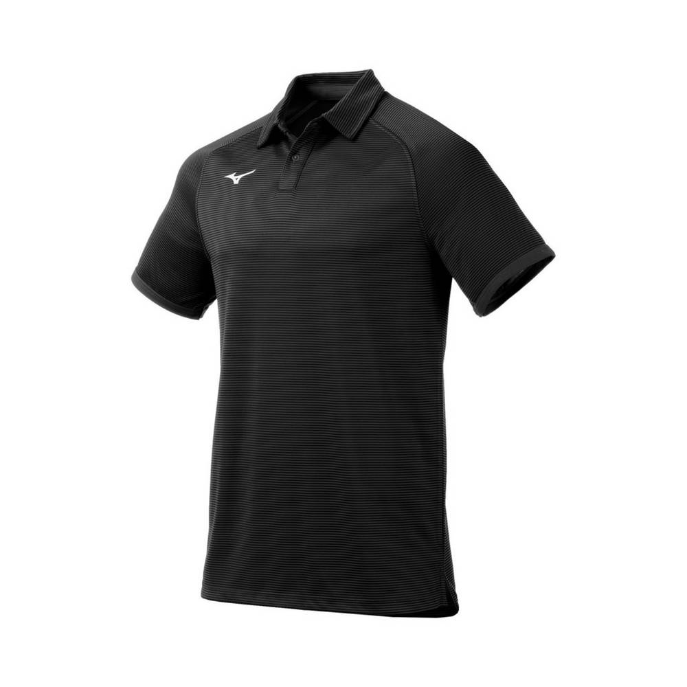 Polo Mizuno Scout Hombre Negras Ofertas PLSK-78634